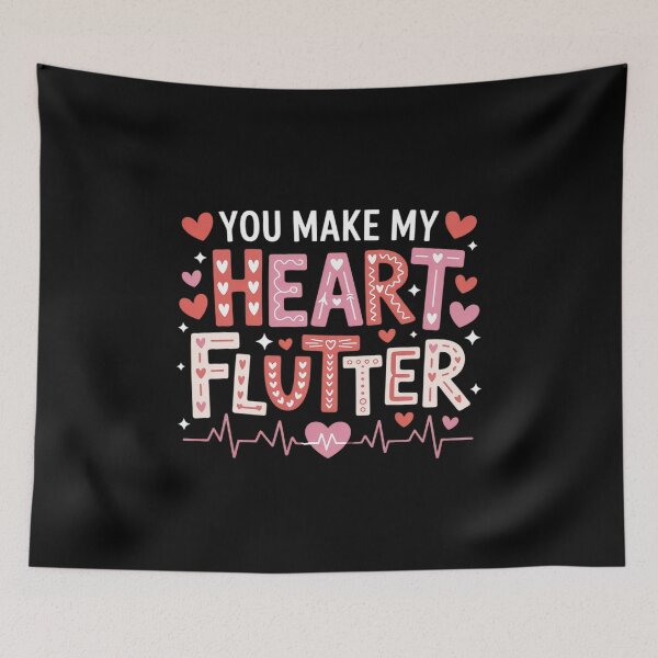 Item preview, You Make My Heart Flutter Cardiac Nurse Valentine designed and sold by SIGORDESIGN.