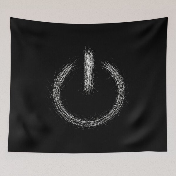 Item preview, Power On Symbol Scratch Art – Minimal Tech Icon Illustration designed and sold by Mortisigil.