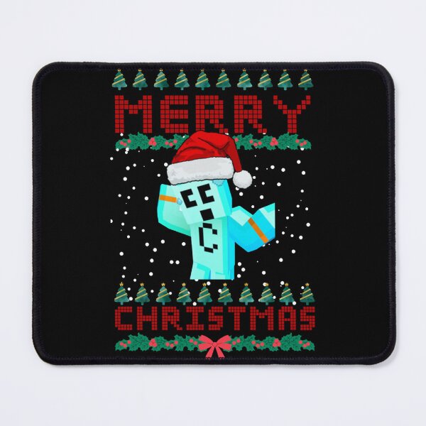 Item preview, Merry Christmas Pixel Art Gamer Blue Block Character designed and sold by DemetMath.