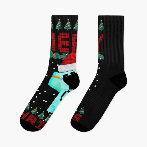 Item preview, Merry Christmas Pixel Art Gamer Blue Block Character designed and sold by DemetMath.