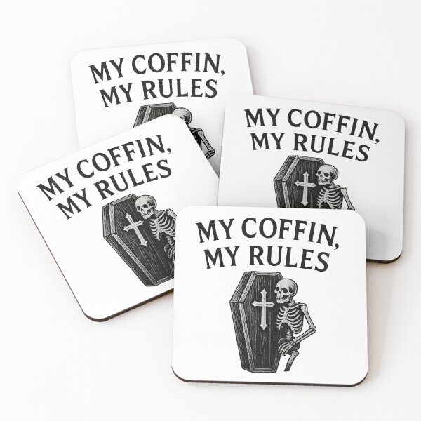 Item preview, My Coffin, My Rules – Gothic Skeleton Dark Humor Design designed and sold by The Spooky Duck.