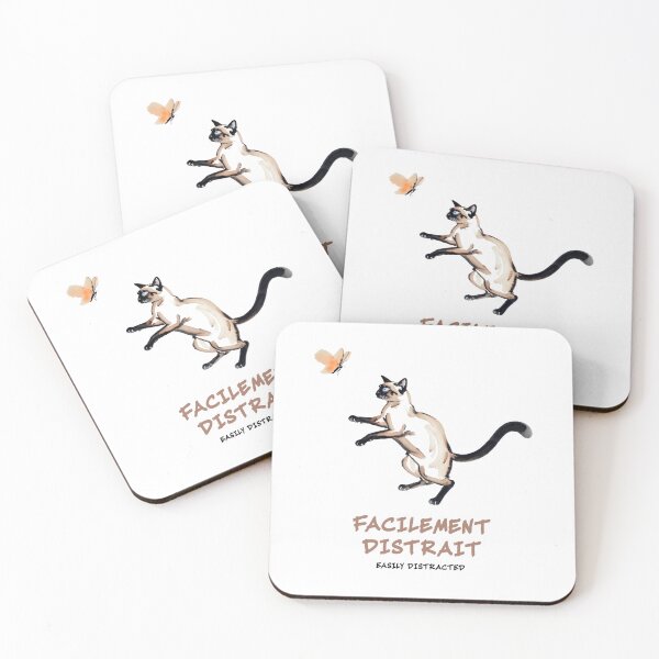 Item preview, Facilement Dtrait — Easily Distracted Cat & Butterfly Art designed and sold by FrancophileFun.