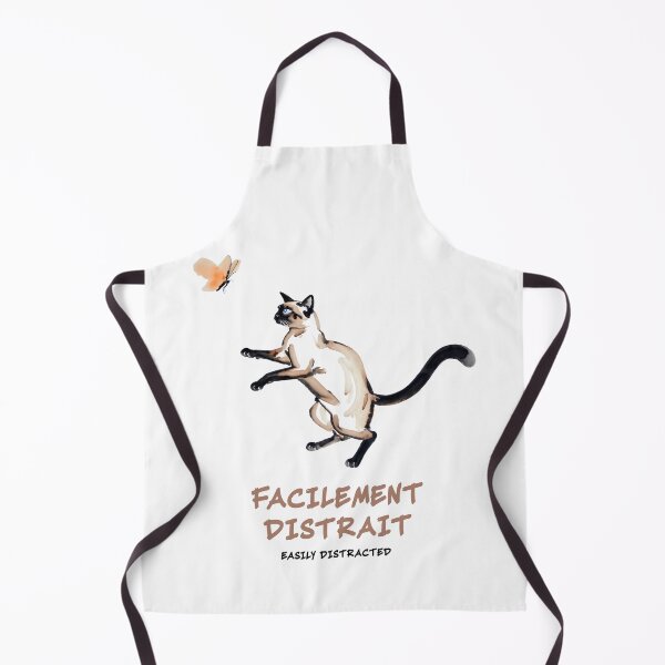 Aperçu de l'œuvre Facilement Dtrait — Art du chat et du papillon facilement distrait créée et vendue par FrancophileFun.