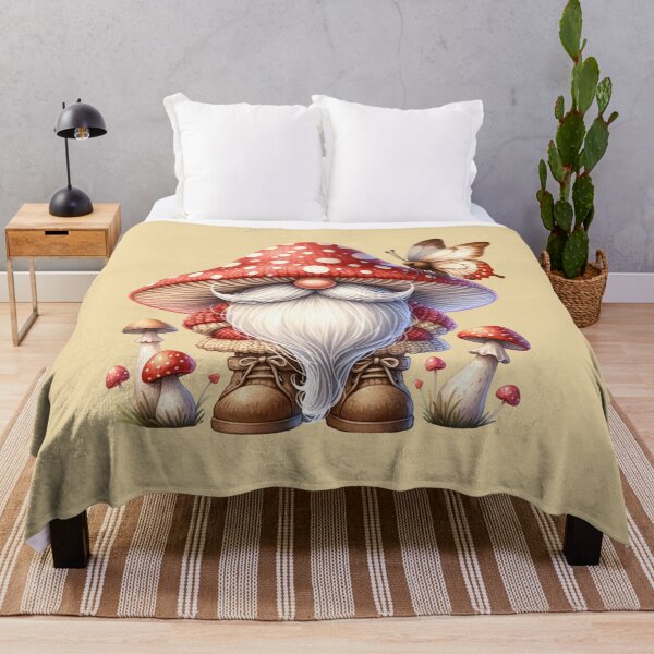 Item preview, Boho Mushroom Gnome – Whimsical Woodland Spirit Fantasy Art designed and sold by AnalajiaDesigns.