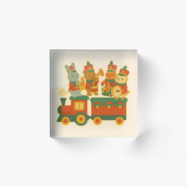 Item preview, Christmas Toy Train Band – Cute Animal Music Parade Illustration designed and sold by Tiny Joy World.