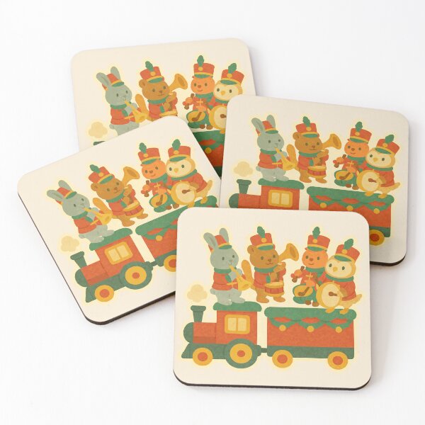 Item preview, Christmas Toy Train Band – Cute Animal Music Parade Illustration designed and sold by Tiny Joy World.