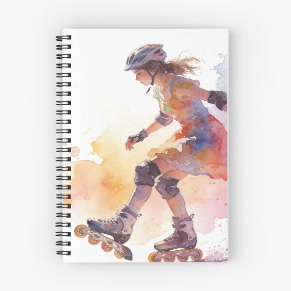 Item preview, Dynamic Watercolor Inline Skater Art: Vibrant Rollerblading Movement | Summer Freedom Ride designed and sold by Cherrydora.