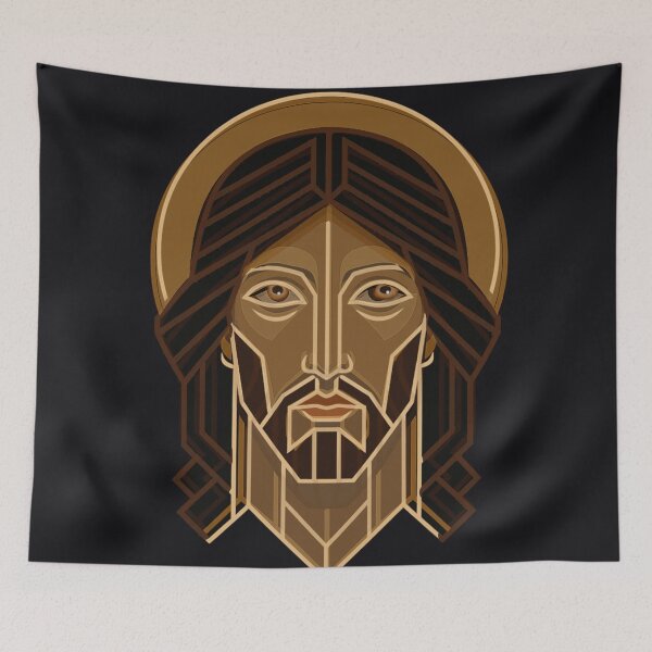 Item preview, Art Deco Christ Icons — Geometric Sacred Face of Jesus designed and sold by Sanctum Icons.