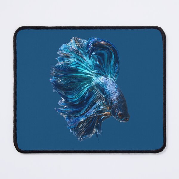 Item preview, Metallic Blue Betta Siamese Fighting Fish with Shiny Dragon Scales Halfmoon designed and sold by meganohm.