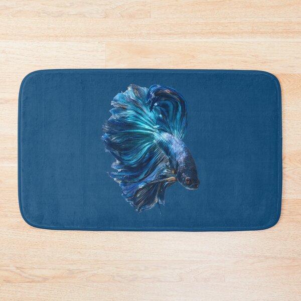 Item preview, Metallic Blue Betta Siamese Fighting Fish with Shiny Dragon Scales Halfmoon designed and sold by meganohm.