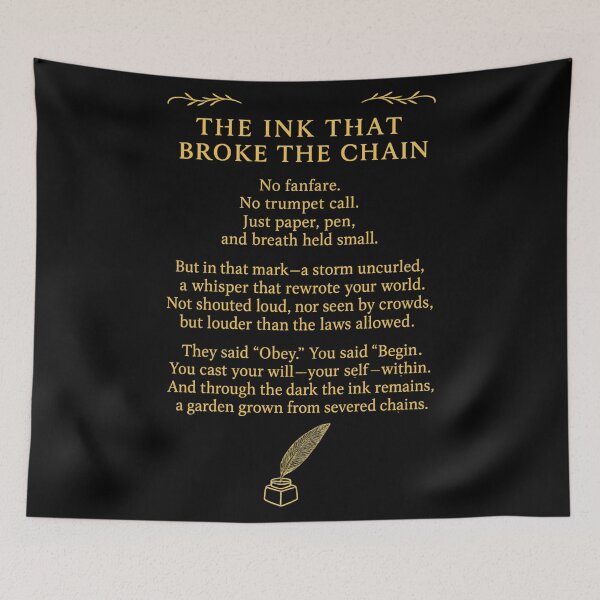 Item preview, The Ink That Broke the Chain – Freedom Poem, Survivor Strength Writing Art designed and sold by Mouraludia.