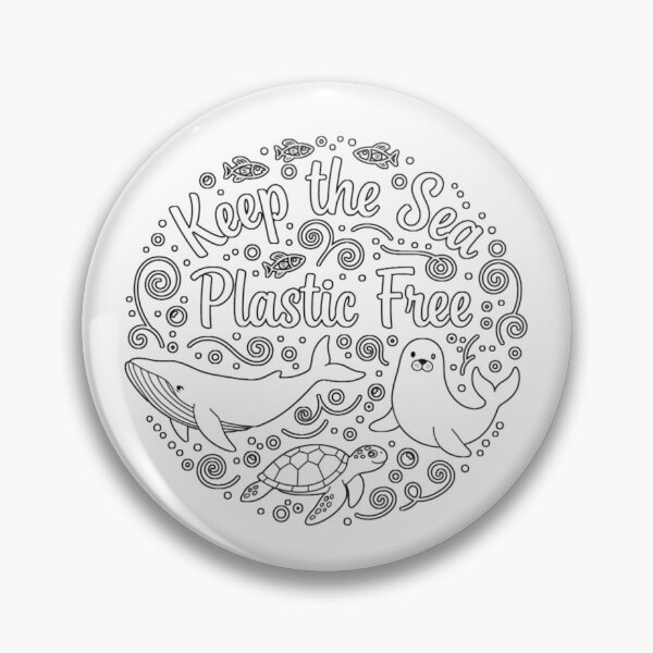 Item preview, Keep The Sea Plastic Free Clean Line Art Design designed and sold by chattsuede.