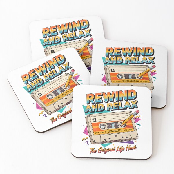 Item preview, Rewind and Relax Retro Cassette Tape designed and sold by Quillway.
