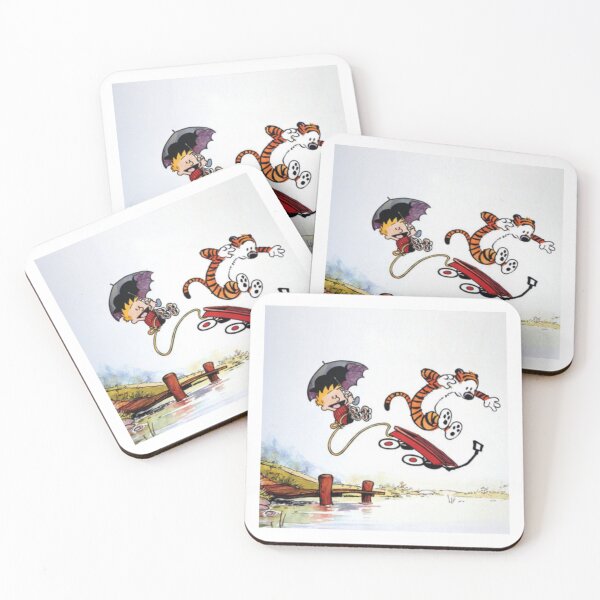 Item preview, Calvin and Hobbes Flying Red Wagon Sticker designed and sold by JosePres.