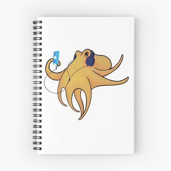Item preview, Cool Summer Octopus listening to iPod  designed and sold by Inklingsofgrace.