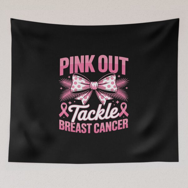 Artikelvorschau, Coquette Bow Pink Out Tackle American Football Brustkrebs entworfen und verkauft von MicanCuteStore.