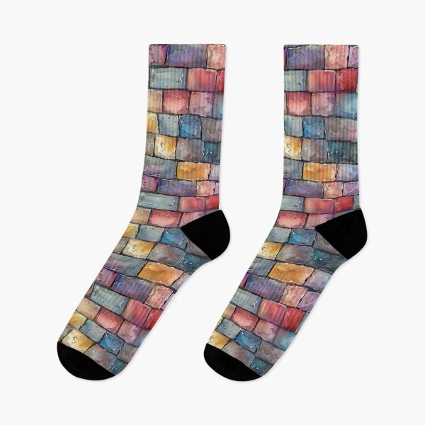 Item preview, Abstract Watercolor Multi-Color Brick Wall Pattern designed and sold by NTGUILTY.
