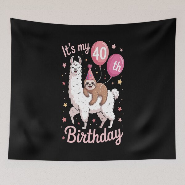 Item preview, 40 Years Old 40th Birthday Llama Sloth designed and sold by Moxizz.
