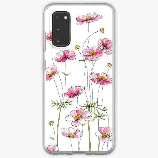 Pink Cosmos Flowers Samsung Galaxy Soft Case