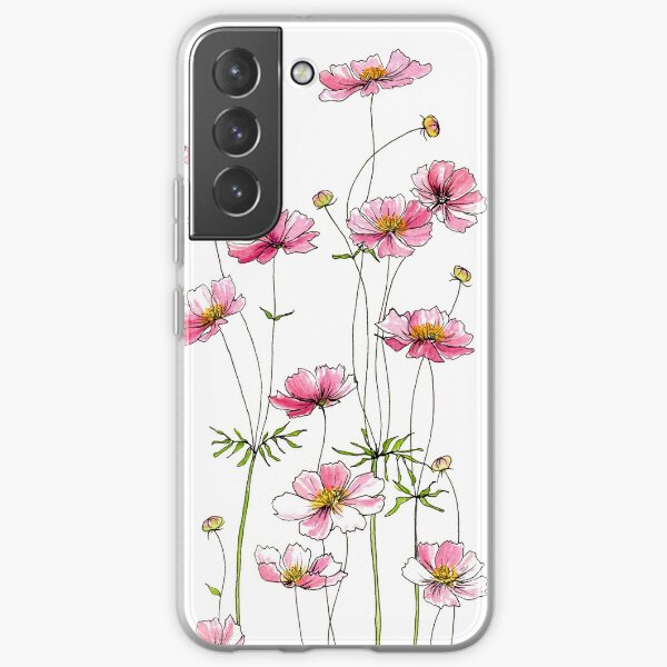 Pink Cosmos Flowers Samsung Galaxy Soft Case