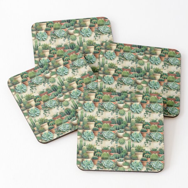 Item preview, Lush Potted Succulents and Cacti Botanical Pattern designed and sold by NTGUILTY.