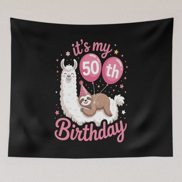 Item preview, 50 Years Old 50th Birthday Llama Sloth designed and sold by Moxizz.
