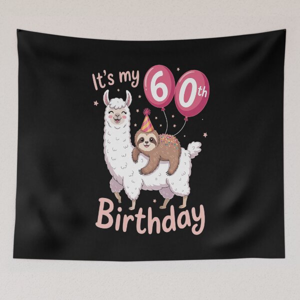 Item preview, 60 Years Old 60th Birthday Llama Sloth designed and sold by Moxizz.