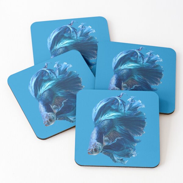 Item preview, Vivid Blue Halfmoon Betta Siamese Fighting Fish, Electric Blue Iridescent designed and sold by meganohm.
