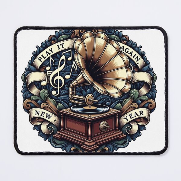 Item preview, Ornate Phonograph T-Shirt, Premium Vintage Record Graphic, New Year's Music Apparel designed and sold by YMLux.