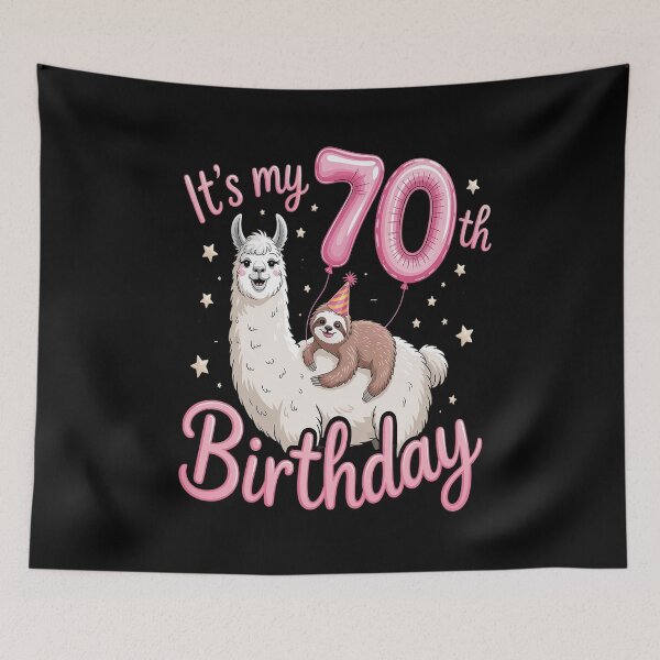 Item preview, 70 Years Old 70th Birthday Llama Sloth designed and sold by Moxizz.