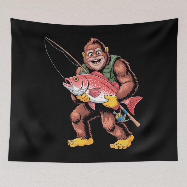 Item preview, Redfish Fishing Hunting Bigfoot Fishermen designed and sold by DentistLegal.