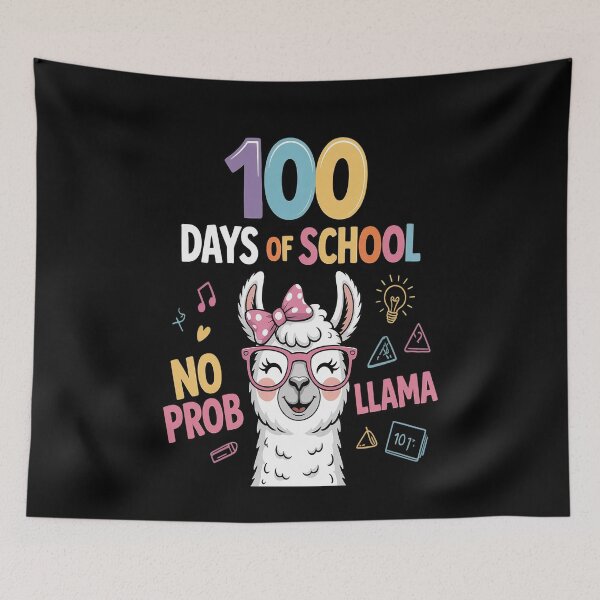 Item preview, 100 day of school  100th No Probllama Llama designed and sold by Moxizz.