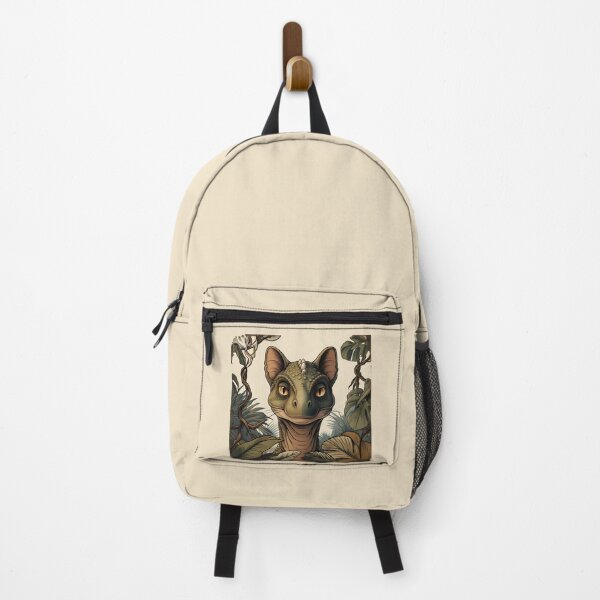Item preview, cat dino Vintage Dino Cat Jungle Travel Poster Art designed and sold by Uglyandcute.