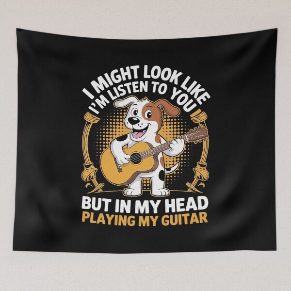 Item preview, Dog Playing Acoustic Guitar Musical Fans Band Pet Anima  designed and sold by lilLilaBatArt.