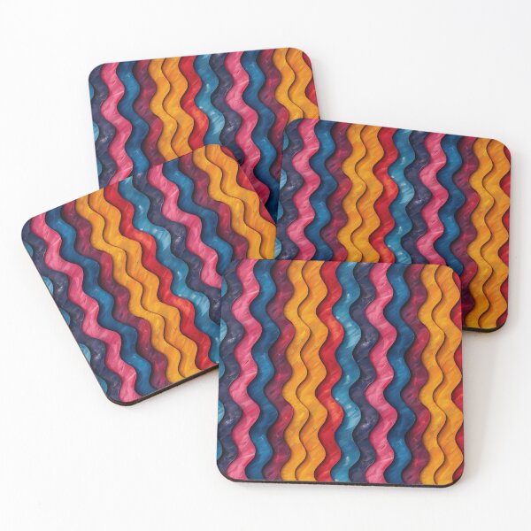 Item preview, Bold Colorful Abstract Wavy Vertical Stripes designed and sold by NTGUILTY.