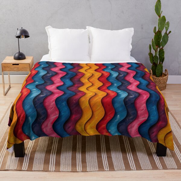 Item preview, Bold Colorful Abstract Wavy Vertical Stripes designed and sold by NTGUILTY.