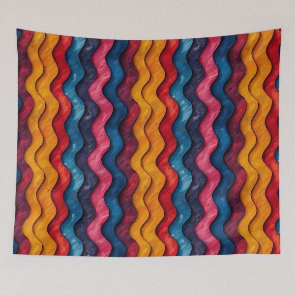 Item preview, Bold Colorful Abstract Wavy Vertical Stripes designed and sold by NTGUILTY.