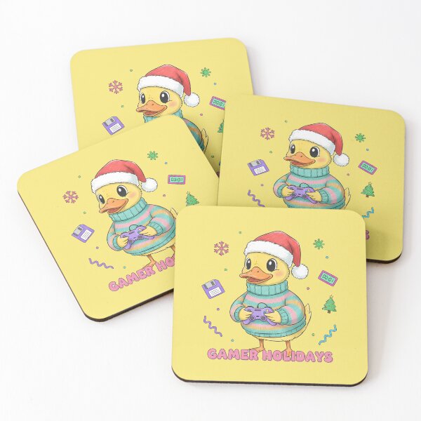 Item preview, Cozy Christmas Gamer Duck Sticker: Holiday Controller & Retro Floppy Disk Aesthetic designed and sold by cozy corner co. .