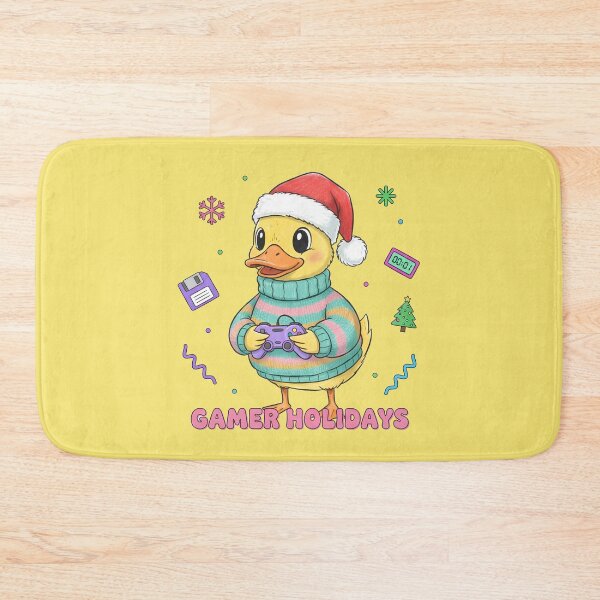 Item preview, Cozy Christmas Gamer Duck Sticker: Holiday Controller & Retro Floppy Disk Aesthetic designed and sold by cozy corner co. .