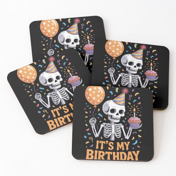 Item preview, It's My Birthday Skeleton Happy Birthday Halloween designed and sold by genkihikki.