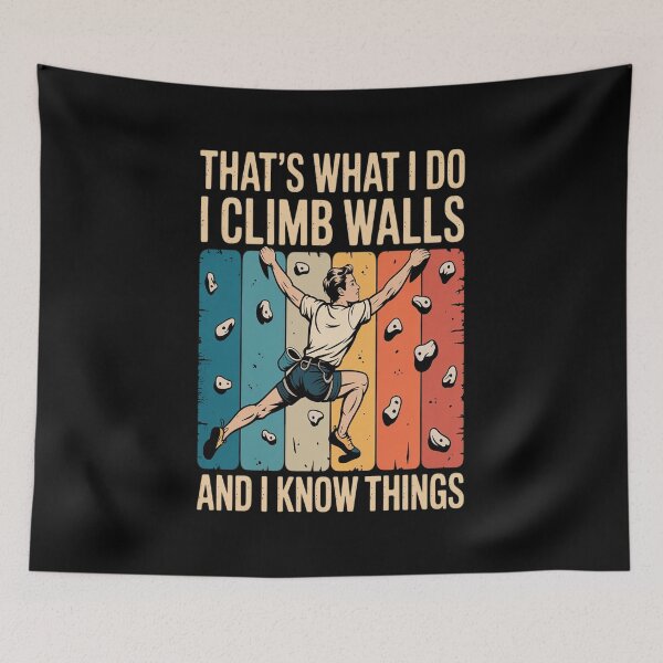 Item preview, I Climb Walls And I Know Things Funny Rock Climbing Boulder designed and sold by Moxizz.