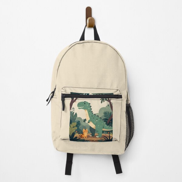 Item preview, cat dino Vintage Dino Cat Jungle Travel Poster Art designed and sold by Uglyandcute.