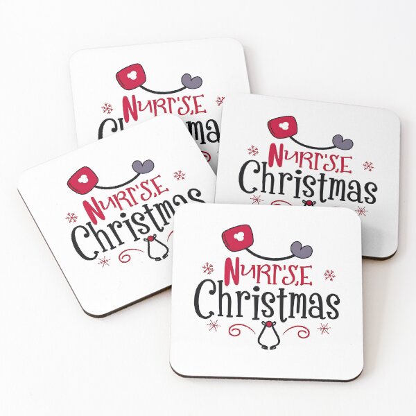 Item preview, Red Black Festive Stethoscope Nurse Cute Christmas Lettering designed and sold by prsagar01.
