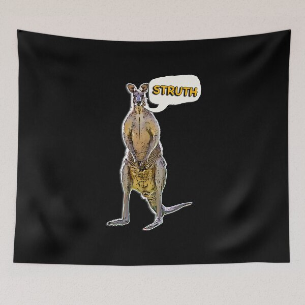 Item preview, Aussie Kangaroo Cartoon with Speech Bubble Saying Struth designed and sold by Michael van der Hoorn.