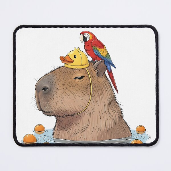 Item preview, Wholesome Capybara with Macaw, Ducks, and Oranges designed and sold by saiful020.