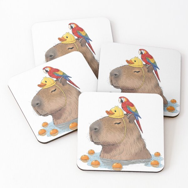 Item preview, Wholesome Capybara with Macaw, Ducks, and Oranges designed and sold by saiful020.