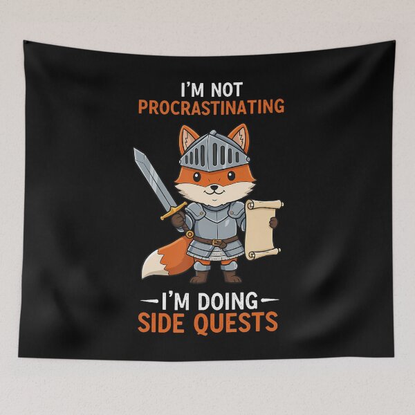 Item preview, Video Games Not Procrastinating Doing Side Quests Gamer Fox designed and sold by JaimeTrudie.