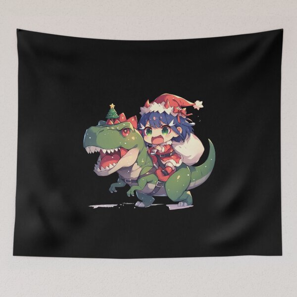 Item preview, Ichigo Riding Green T-Rex In Santa Suit Christmas Darling Franxx Anime designed and sold by CarlosBender.