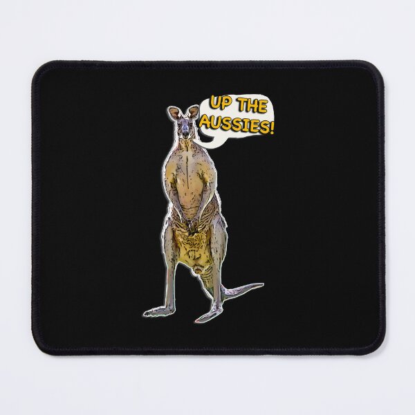 Item preview, Aussie Kangaroo Cartoon with Speech Bubble Saying Up the Aussies designed and sold by Michael van der Hoorn.