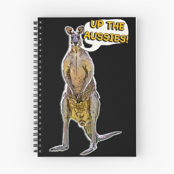 Item preview, Aussie Kangaroo Cartoon with Speech Bubble Saying Up the Aussies designed and sold by Michael van der Hoorn.